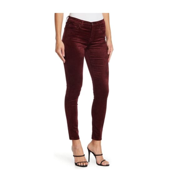 NWT Splendid Womens Velour Skinny Jean Scarlet or Black Size 26 27 28 29 30 $190 - Picture 2 of 3